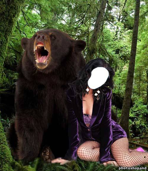 шаблон для фото С медведем