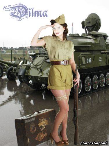 Шаблон для фотошоп - В солдатской форме