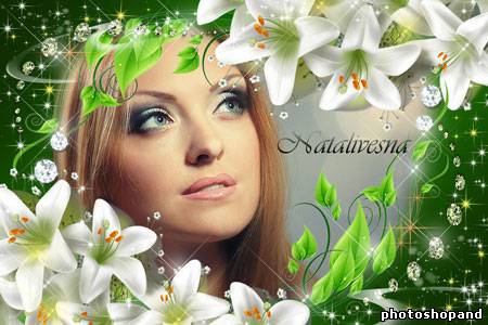 Рамка для Photoshop – Прекрасные лилии